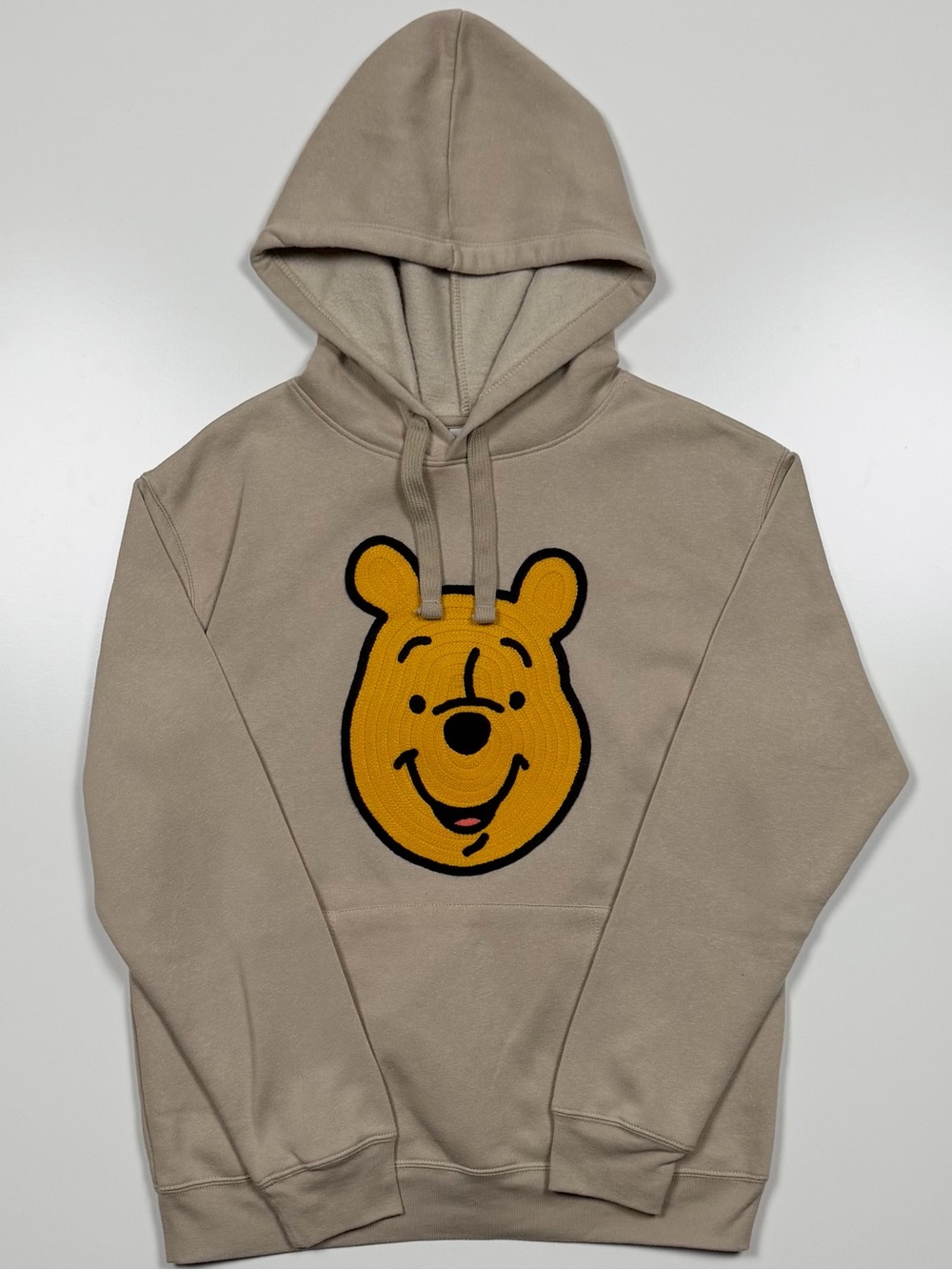 Disney Winnie the Pooh Sherpa Patch Pullover Hoodie Sand Size Large